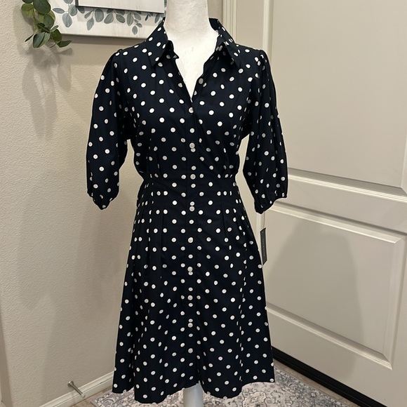 Tommy Hilfiger Dress, Size 8, Navy Blue (almost black), Polka Dot - Picture 5 of 9